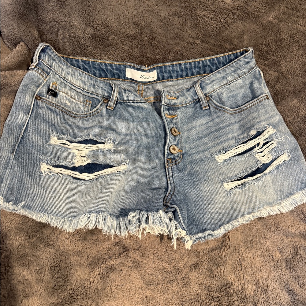 KanCan Light Blue Distressed Jean Shorts